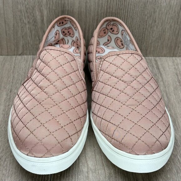 Steve Madden Shoes Womens Sz 5 ECENTRCQ Quilted Slip On Loafer Sneaker Pink - Picture 5 of 11